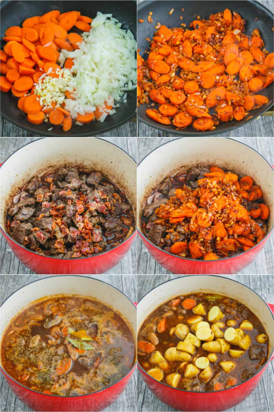 The beef in this homemade beef stew is so tender and just melts in your mouth! @natashaskitchenBeef Stew. Ok, yum! The beef is so tender and just melts in your mouth! #beefstew #beefstewrecipe #beef #beefbourguignon Homemade beef stew photo tutorial collage