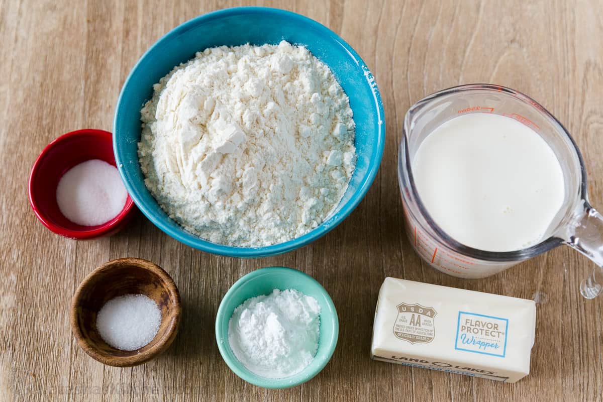 This is the only Biscuit Recipe you will need. Homemade Biscuits are super soft and these are quick and easy to make with just 6 ingredients. Ingredients to make biscuits with butter, flour, half and half, baking powder, salt and sugar