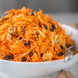 This carrot apple and walnut salad is so simple and delicious. My hubby and I couldn't stop eating it!! @natashaskitchen