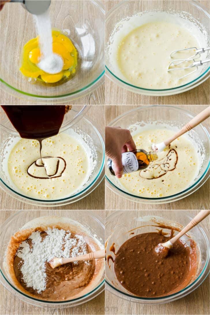 Step by step photos how to make chocolate lava cake batter
