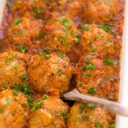 A dish with lazy cabbage rolls