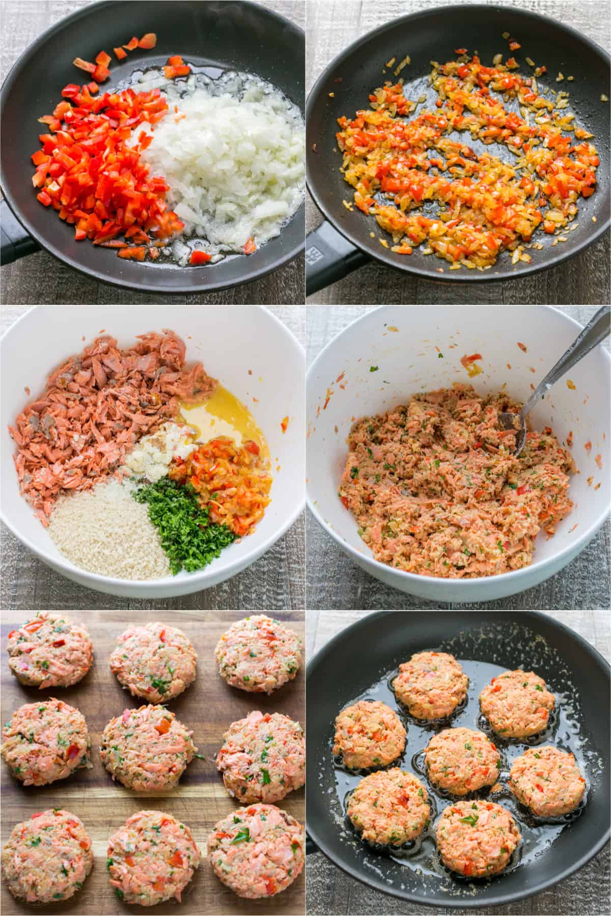 Salmon Patties are easy to make with leftover or canned salmon. They're flaky, tender, flavorful, and perfect as an appetizer or main dish. Step by step how to make salmon patties