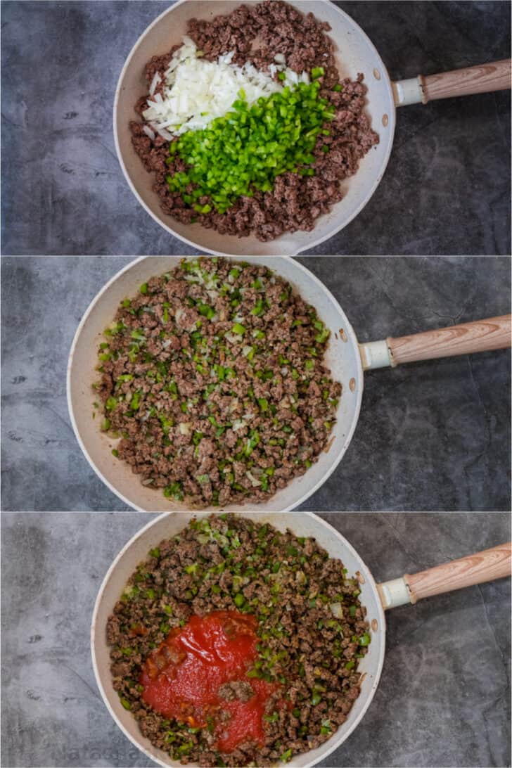 This is the BEST recipe for homemade Sloppy Joe and will be the only recipe you use! Step by step collage of how to make homemade sloppy joes from scratch.
